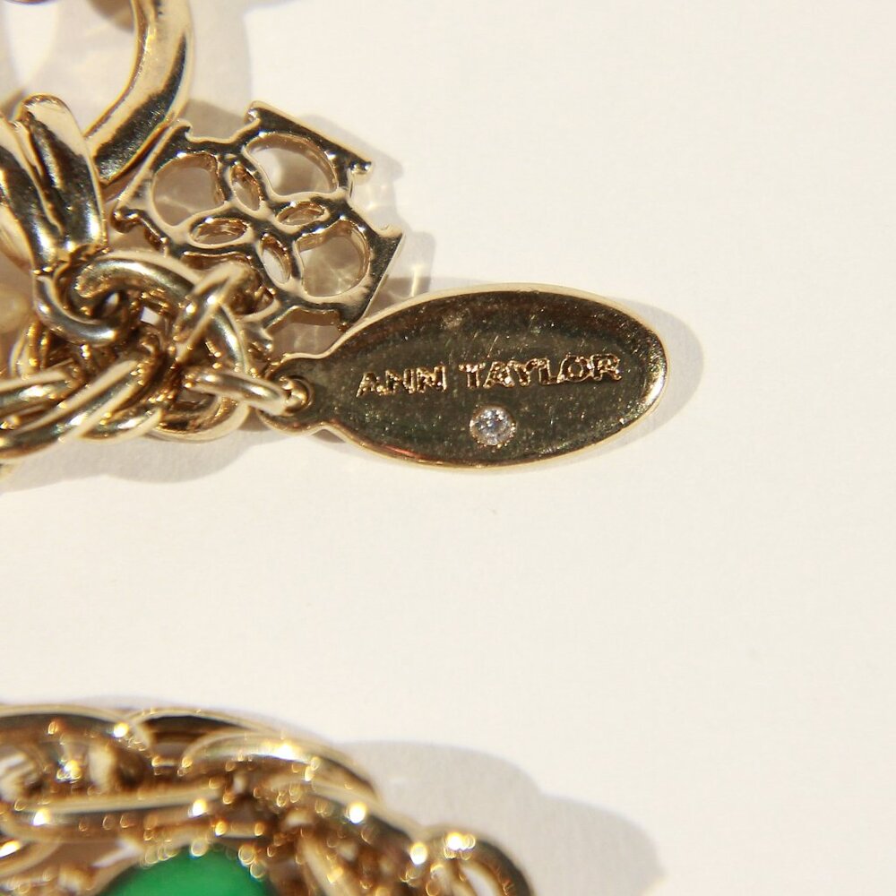 NWT Ann Taylor Gold Tone Rhinestone Necklace - Picture 5 of 11